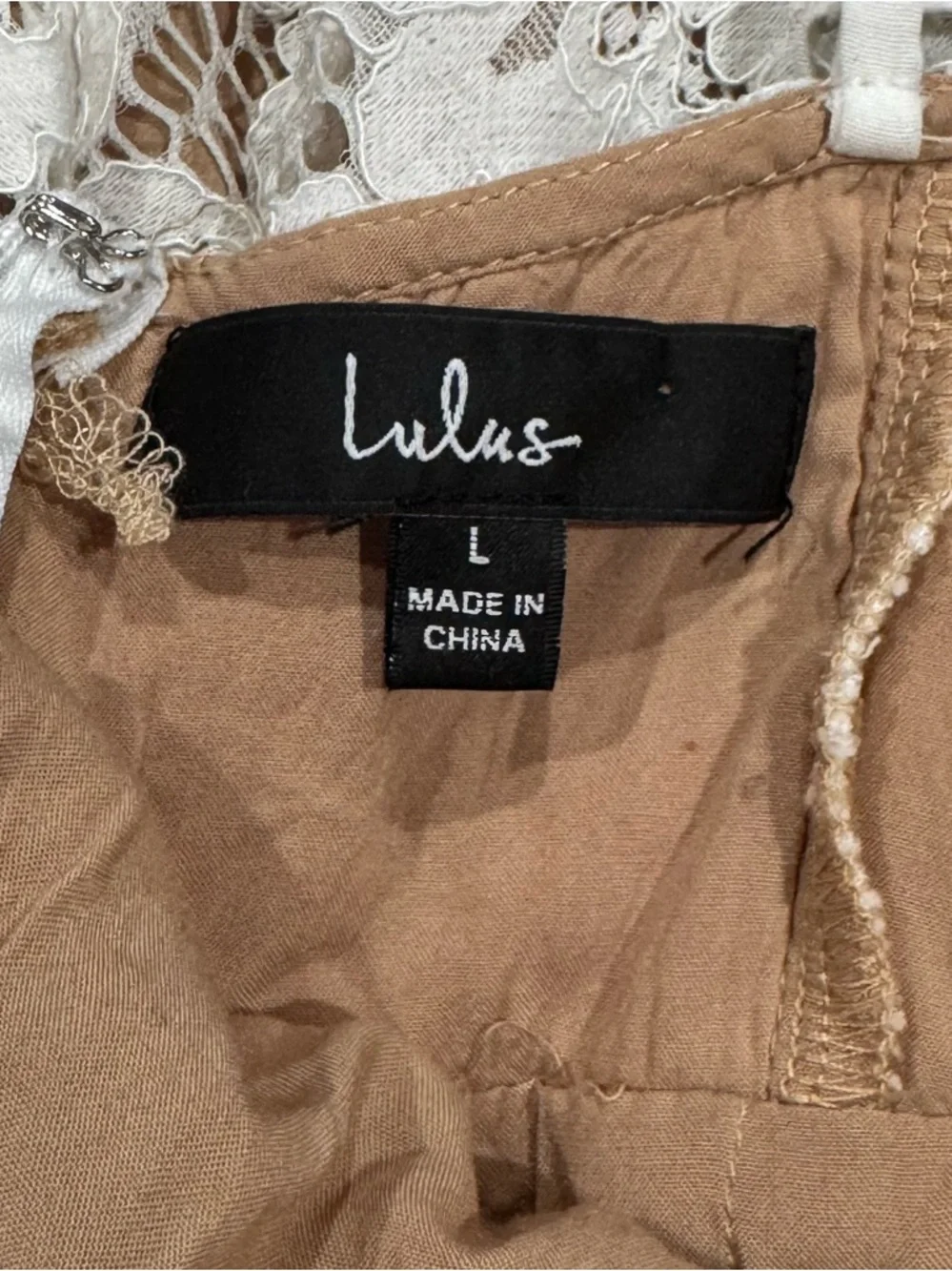 Lulu’s One Wish White Lace Midi Dress Handkerchief Hem Women’s Large - Picture 3 of 4